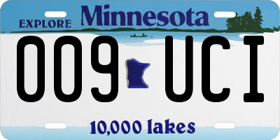 MN license plate 009UCI