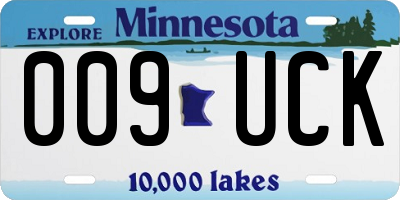 MN license plate 009UCK