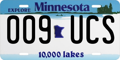 MN license plate 009UCS