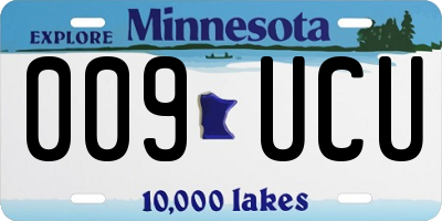 MN license plate 009UCU