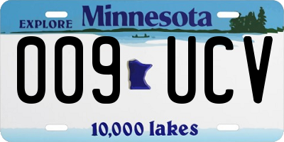 MN license plate 009UCV