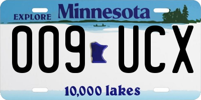 MN license plate 009UCX