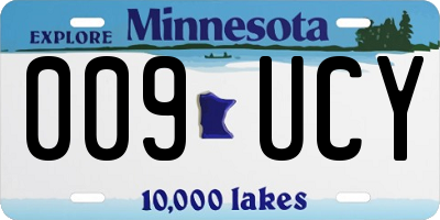 MN license plate 009UCY