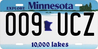 MN license plate 009UCZ