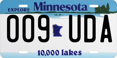 MN license plate 009UDA