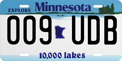 MN license plate 009UDB