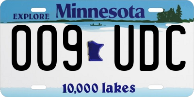 MN license plate 009UDC