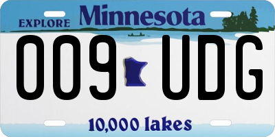 MN license plate 009UDG