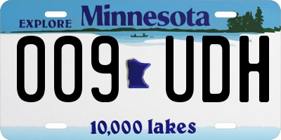 MN license plate 009UDH