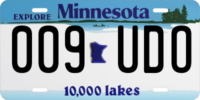 MN license plate 009UDO