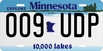 MN license plate 009UDP