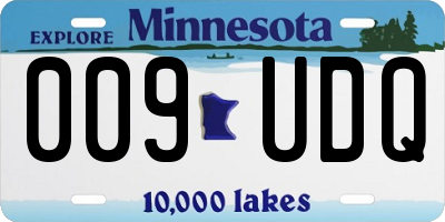 MN license plate 009UDQ