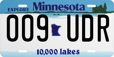 MN license plate 009UDR