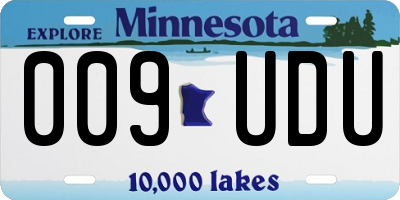 MN license plate 009UDU