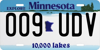 MN license plate 009UDV