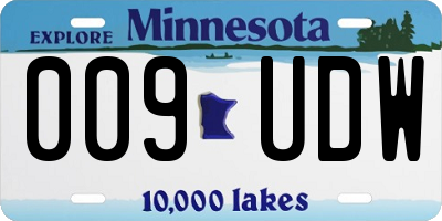 MN license plate 009UDW