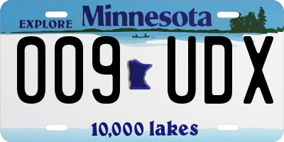 MN license plate 009UDX