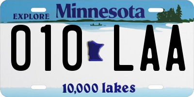 MN license plate 010LAA