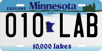 MN license plate 010LAB