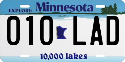 MN license plate 010LAD