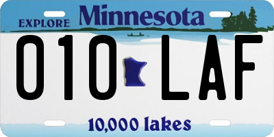 MN license plate 010LAF