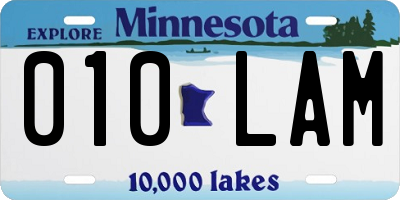 MN license plate 010LAM