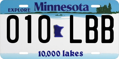 MN license plate 010LBB