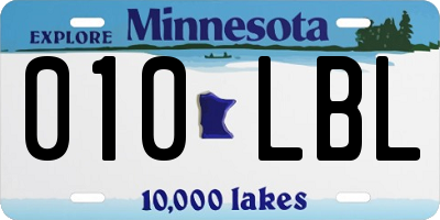 MN license plate 010LBL