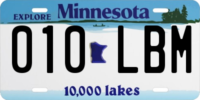 MN license plate 010LBM