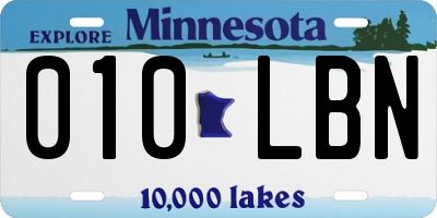 MN license plate 010LBN