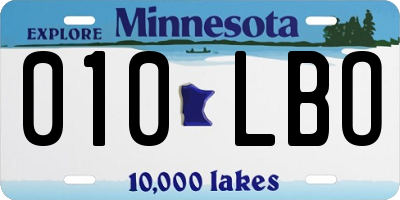 MN license plate 010LBO