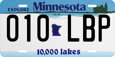 MN license plate 010LBP