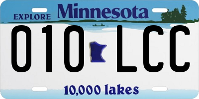 MN license plate 010LCC