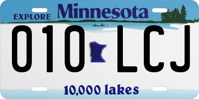 MN license plate 010LCJ