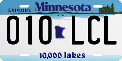 MN license plate 010LCL