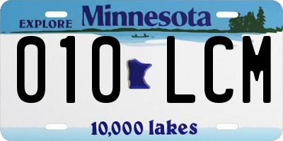 MN license plate 010LCM
