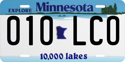 MN license plate 010LCO