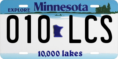 MN license plate 010LCS