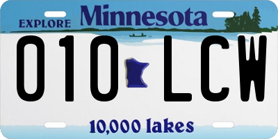 MN license plate 010LCW