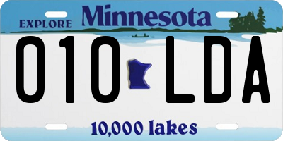 MN license plate 010LDA