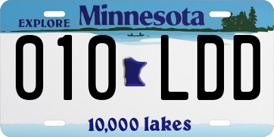 MN license plate 010LDD