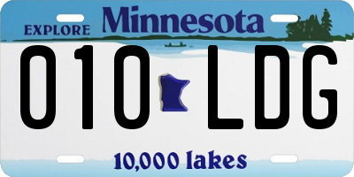 MN license plate 010LDG