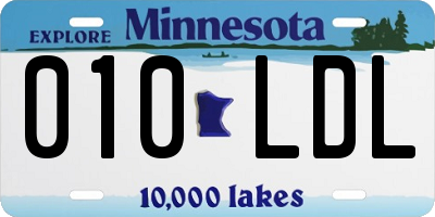 MN license plate 010LDL