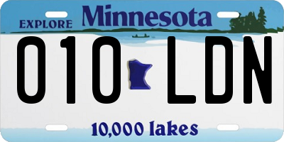 MN license plate 010LDN