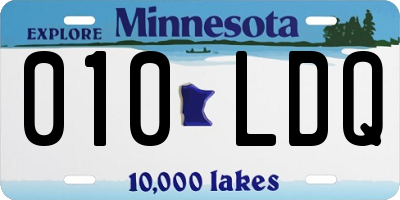 MN license plate 010LDQ