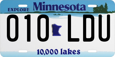 MN license plate 010LDU