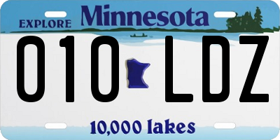 MN license plate 010LDZ