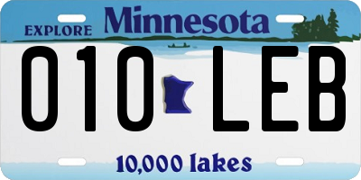 MN license plate 010LEB