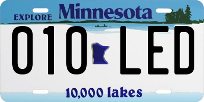 MN license plate 010LED