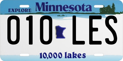MN license plate 010LES